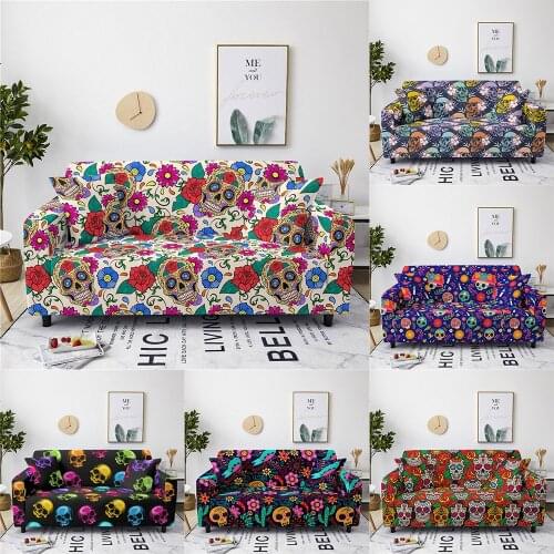 Skull Pattern Elastic Sofa Cover All-Inclusive Slip-Resistant Sofa Covers Seat Couch Covers Sofa Towel High Quality Sofa Cover