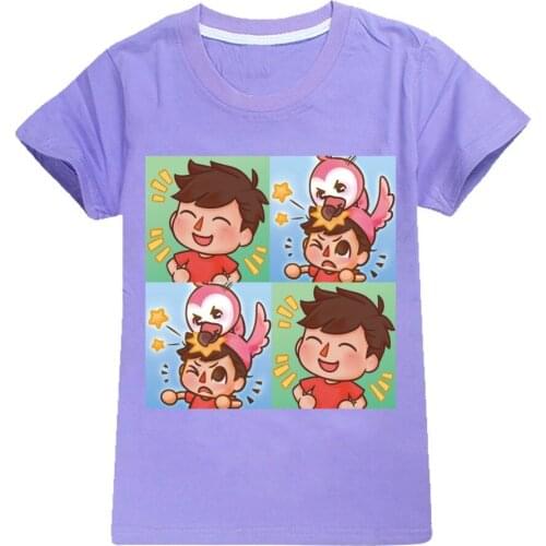 Flamingo Flim Flam Boys Summer Clothes Cotton Birthday Tshirt Kawaii Clothing Shirts for Teens Girls Teenage Tops Big Kids Shirt