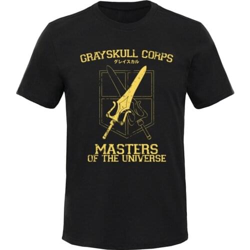 Anime Men T-shirts Grayskull Corps Fashion Tops & Tees Heman Master Of The Universe 100% Cotton Short Sleeve Slim Fit T Shirts