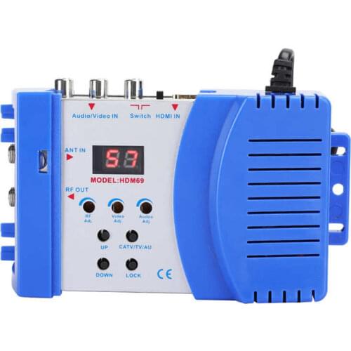HDM69 PAL Digital RF HDMI Modulator AV to RF Converter VHF UHF PAL Standard Portable Modulator for EU 100-240V