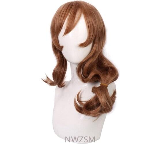 Game Genshin Impact Lisa Brown Long Wig Cosplay Costume Heat Resistant Synthetic Hair Women Carnival Party Role Play Wigs
