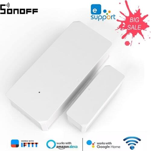SONOFF DW2 Wifi Wireless Door Window Sensor Smart Home Automation Module Ewelink Remote Monitor Home Security Work With Alexa