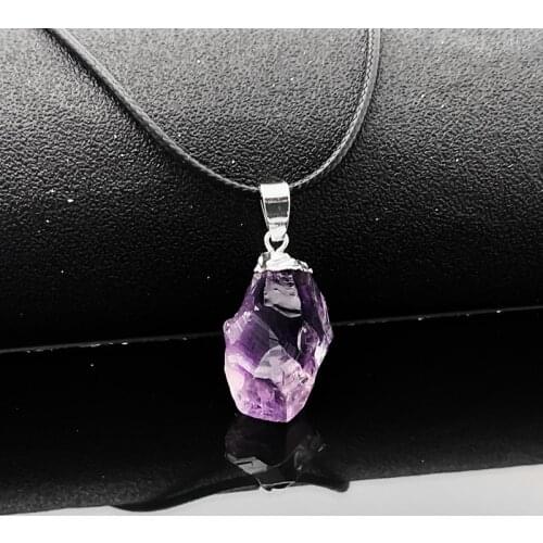 Healing Natural Amethyst Necklace for Women Goth Wholesale Bulk Chain Necklaces Choker Stainless Steel Fashion Jewelry