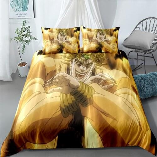 JOJOLion Series Bedding Set Japanese Animation Soft Microfiber Quilt Cover With Pillowcase Full Set of Large king Size Home