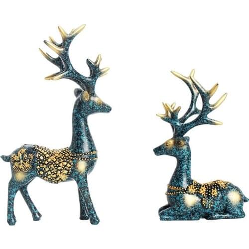2 pcs Creative Fawn Sculpture Statue Resin Cute Animal Home Desktop Decoration Car Decoration Mini Figurine Best gift