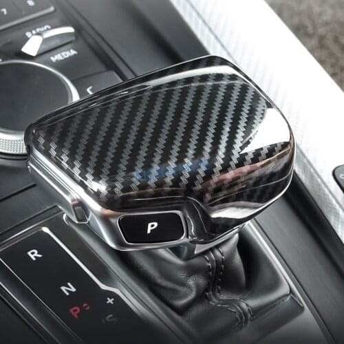 For Audi A4 B9 A5 Q5 Sportback Q7 Carbon Fiber Interior Gear Shift Shifter Knob Cap Covers