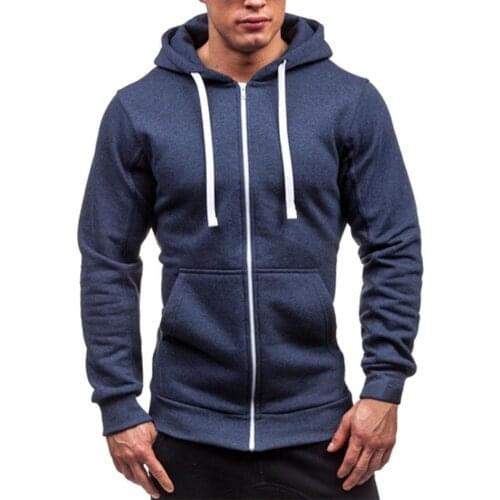 Oversize Men Jacket Hooded Zipper Closure Tracksuit Coat 2021 Male Clothing Solid Color Casual Slim Sweatshirt Autumn Winter