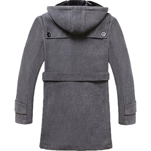 Mens black Jackets Winter Brand Men Woolen Coats Long Jackets And Coat Male Velvet Thicken Plus Size 4XL Overcoat LX772