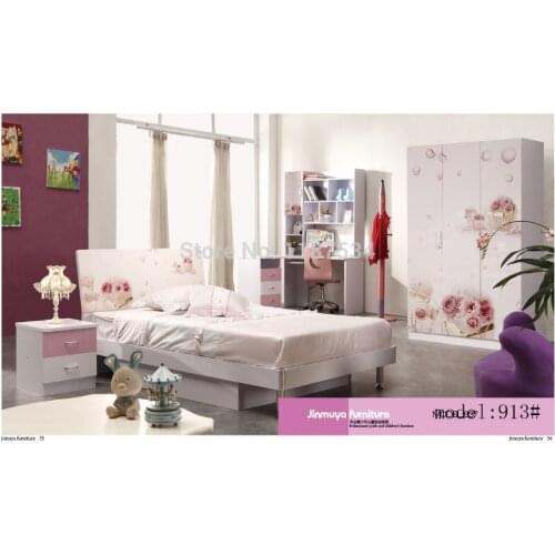 913 Bedroom home furniture bed wardrobe desk nightstand swivel chair hatstand hatrack furniture set