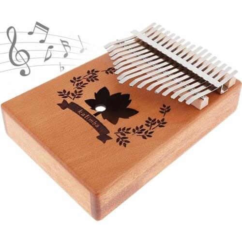 Kalimba 17 Keys Thumb Piano Bamboo Wood Maple Leaf Shape Mini Mahogany Finger Piano Portable Mbira Sanza African Wood Piano