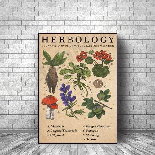 HERBOLOGY poster, plant magic poster, witchcraft poster decoration gift