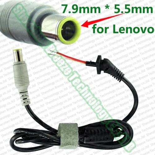 100pcs Factory direct supply A+ quality 7.9 * 5.5 mm straight angle DC Connector Cable For Lenovo Laptop repair AC Charger Cord