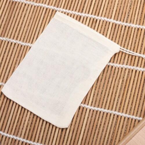 10x Cotton Muslin Drawstring Empty Filter Bag For Tea Separate Spice Herb 8x10cm