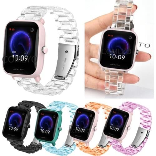 Clear Strap for xiaomi amazfit bip s u pro smart watch band Correa Plastic bracelet for amazfit gts gts2 mini gts2e wristband