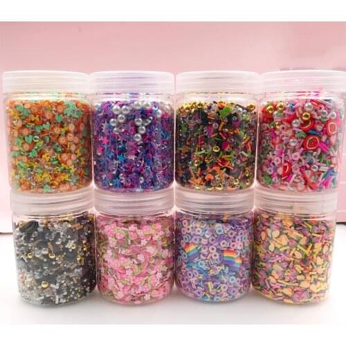 Mixed Crystal Beads Hot Clay Sprinkles for Crafts Rhinestone Fruits Polymer Slices DIY Slime Filler Shaker Cards Accessories