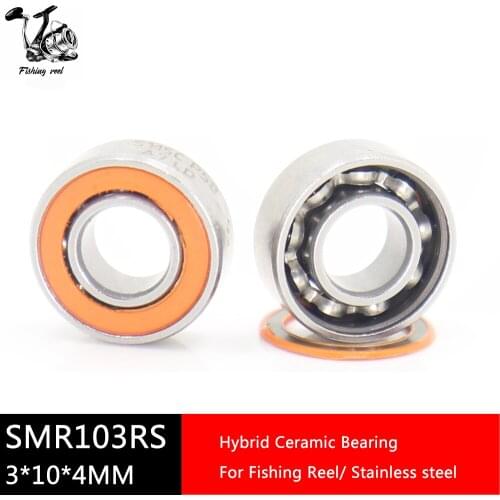 2Pcs Fishing Reel Bearings SMR103 2RS CB ABEC7 3*10*4 mm Stainless Steel Hybrid Ceramic Ball Bearing SMR103-2OS CB SMR103C