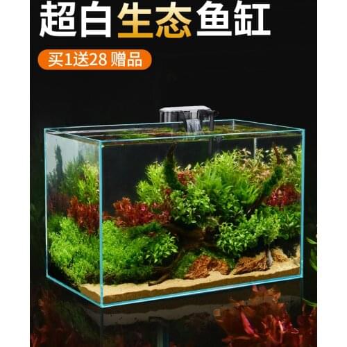 Super White Fish Tank Glass Ecological Small Douyu Goldfish Turtle Jar Landscaping Aquarium