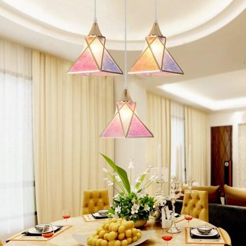 Led chandelier bar modern minimalist chandelier three restaurant personality table creative Nordic lamps