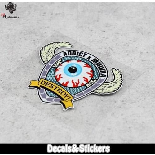 NO.L089 DESTROY Cartoon eyeball 3M Reflective Stickers MOTO GP Helmet Glass Sticker Waterproof Decals Racing Motorcycle