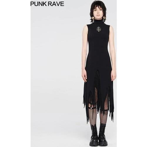 Darkness magic irregular knit dress Punk Rave WQ-471LQF