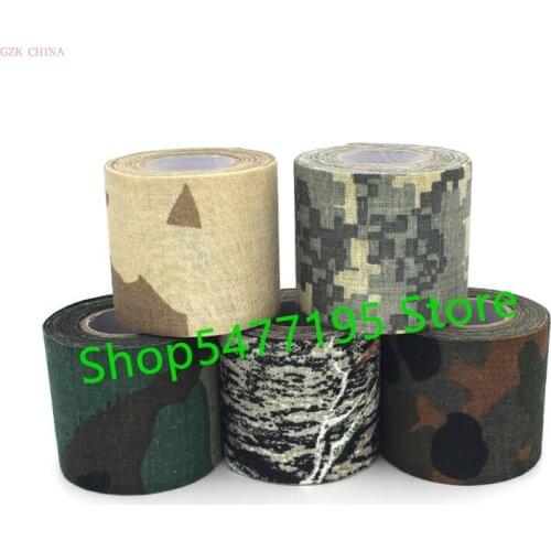 Outdoor Camouflage Cloth Base Rubber Wrapped Slingshot Belt Portable Strap, Can Be Used As A Bandage 4.5 * 500cm