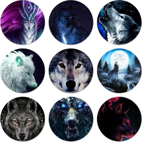 Wolf Wolves Dark King Badge Brooch Pin Accessories For Clothes Backpack Decoration gift 58mm