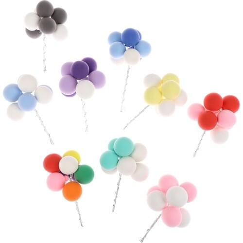 1pcs Balloon Kids Birthday Party Cake DIY Decor Supplies Baby Shower Ball Cake Topper Flags For Boy Girl Cake