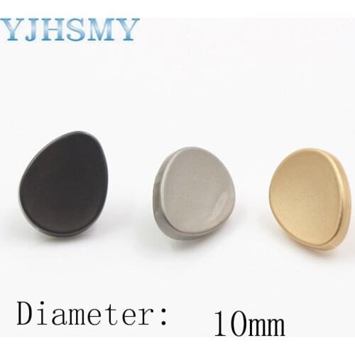 YJHSMY 10pcs/Lot 10mm,Gold/Silver/Black Color,Metal irregular decoration Buttons, garment accessories DIY materials,A-18315-9