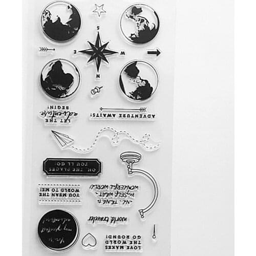 YLCS321 World Travel Silicone Clear Stamps For Scrapbooking DIY Photo Album Cards Decoration Transparent Stamp Clear Stamp Tools