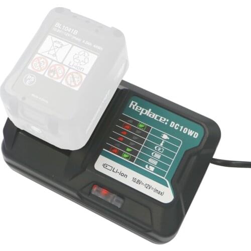 DC10WD Charger Replace for MAKITA battery 10.8V 12V BL1016 BL1040B BL1015B BL1020B BL10DC10SA CL107FDWY CL107DWM AC100-260V