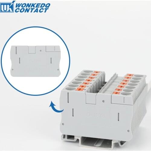 1Pc D-PT6 End Barrier Plate For PT 6 Plug D-PT 6 Wire Electrical Connector DIN Rail Terminal Block Accessories End Cover