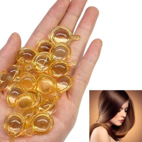 10PCS Hair Vitamin Capsule Pro Keratin Complex Oil Smooth Silky Hair Serum Moroccan Oil Anti Hair Loss Hair Mask Repair Damaged