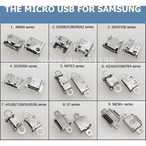 10Pcs Micro Usb Type-B Female Connector For Note3/A3/A5/A7/A8000/Note4/G5108/5308/I8262/S3/S4/S6/S7/S8/S8+ Charging Socket