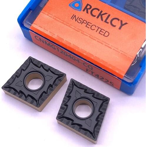 10pcs RCKLCY External Turning Tool Carbide inserts CNMG120404 CQ FT4225 carbide turning inserts for steel cutting tool cnc plate