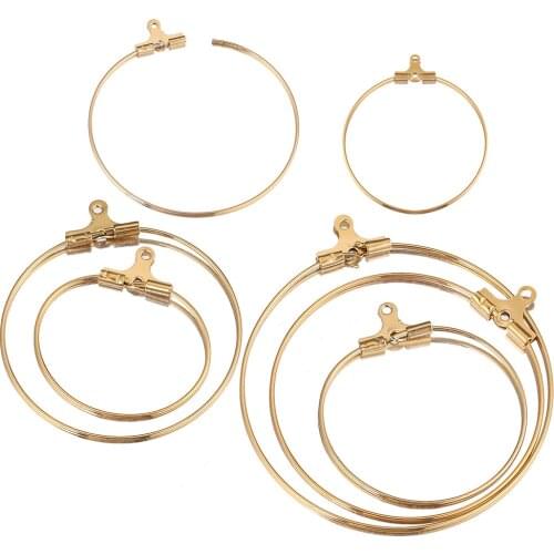 10pcs Lot Gold Stainless Steel Ear Wire Earring Hooks Connector for DIY Jewelry Making Accessories Crafts Dangle Hoop Components