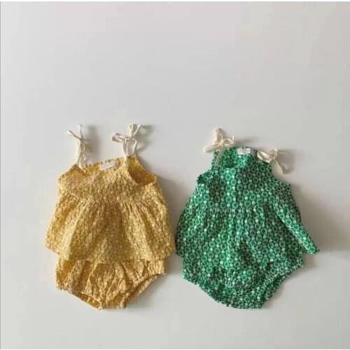 2021 New boys girls 2 pcs set printed vest + shorts cotton summer soft fashion babys suits