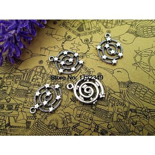 25pcs-- Star charms, Antique silver tone star Charm pendants 21x15mm