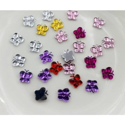 300pcs Butterfly Shape Crystal AB Flat Back Fancy Nail Art Crystal Rhinestones For Wedding Personality Design Beads