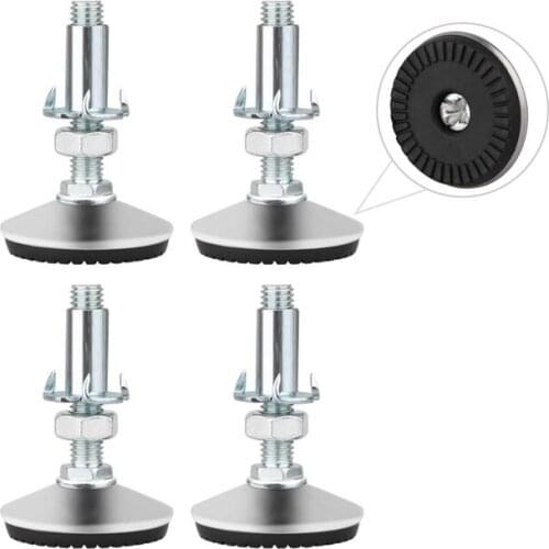 4Pcs/Set Adjustable Leveling Feet,with T Nut Bolt 50mm Furniture Foot For Cabinet Restaurant Table Chair Self Levelers