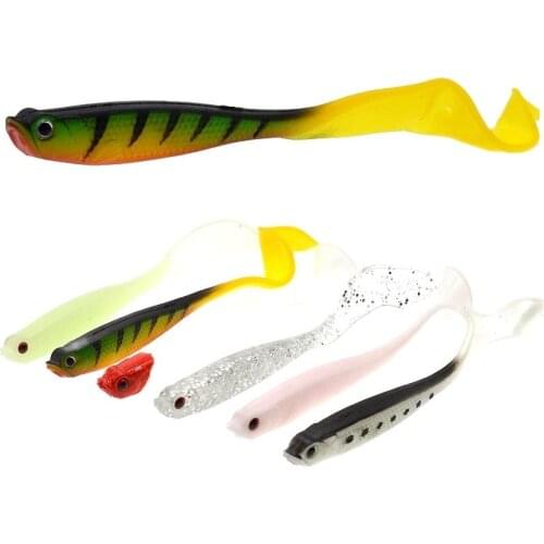 4PCS/lot Fishing Lures 12.5cm 5.5g Wobblers Carp Fishing Soft Bait Swimbait Tail Grub Lures Silicone Artificial Fishing Tackle