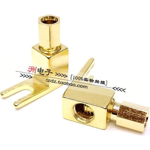 4pcs High-end audio amplifier antique machine U-shaped terminal 6MMY plug-in banana head speaker line conversion fork head