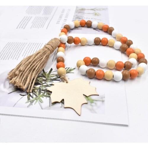 56pcs 16mm Wood Beads Country Rustic Wall Hanging Decor Natural Wood Bead Decoration for Home Festival Wood Bead Garland