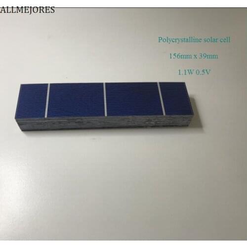 ALLMEJORES Small solar cell 156mm*39mm 1.13W/pcs 0.5V great quality A Grade diy solar panel charger solar module kits 25pcs/Lot