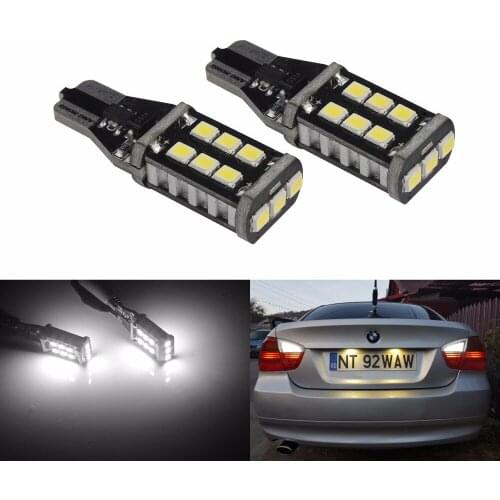 ANGRONG 2pcs T15 W16W CANBUS 921 LED Tail Reverse Parking Light Bulbs White No Error(CA295)