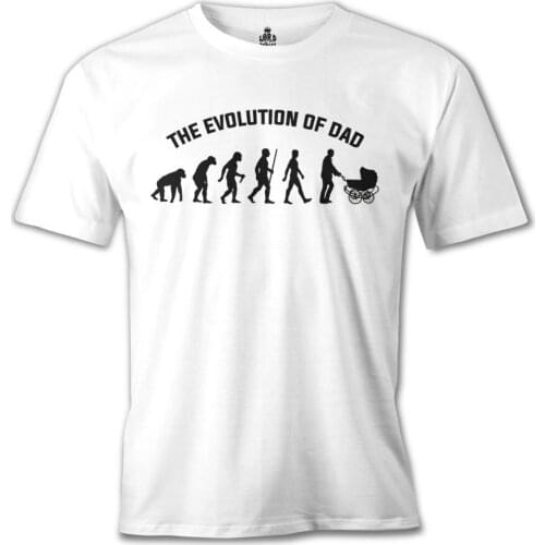 Evolution of Dad Printed White Men Women Unisex Tshirt High Quality Famous Turkish Fabric Textile T-shirt Production