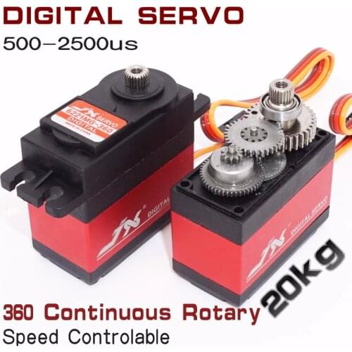 JX Servo PDI-6221mg-360 20kg 360 Continuous Rotation Standard Digital Servo Metal Gear Speed Controlable for RC Robot Arm Wheel