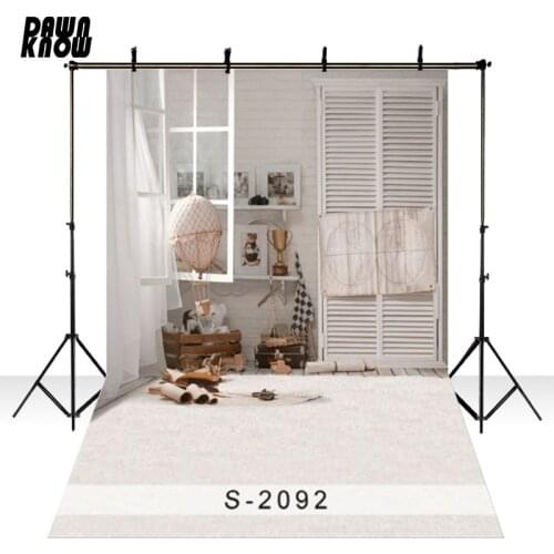 DAWNKNOW Indoor Vinyl Photography Background For Kids Wood Window New Fabric Flannel Backdrop For Children Photo Studio 2092