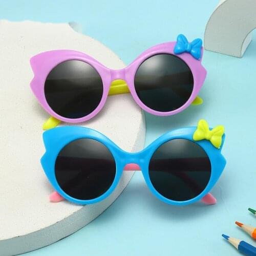 Bow Shape Children Cartoon Sunglasses Cute Baby Pink Sun Glasses Kids UV400 Eyewear Animal Glasses For Girls Boys Gift