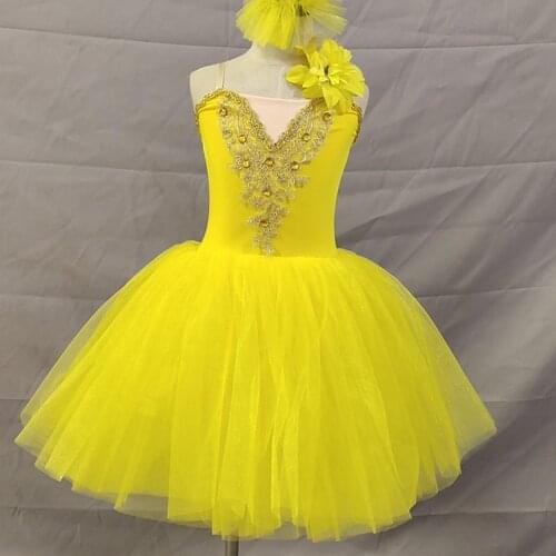 Children Ballet Performance Dress Swan Dance Long Romantic Tutu Contemporary Dance Ballerina Dress Costumes Ballet Dress Girls