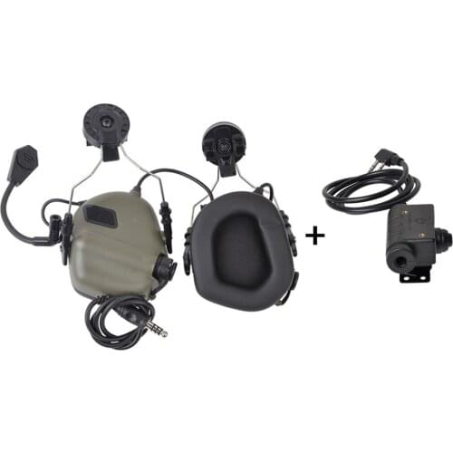 EARMOR M32H Mod3 Tactical Headset & M51 PTT Adapter Set Noise Canceling Headphones for MT FAST ARC Helmet Rail Free Shipping